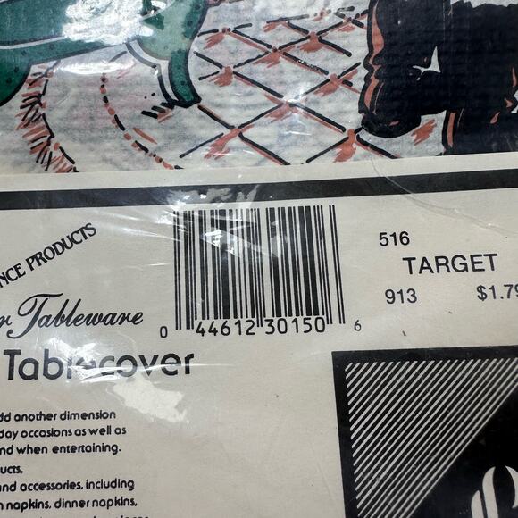 Lawrence Christmas PAPER Tablecloth Cover 54"x 96" Tree Presents‎ New Vintage - Picture 6 of 9